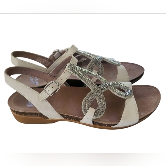 Dansko Shoes - DANSKO Reeta Sandals Ivory Nubuck Buckle Closure Size 39 (US 9)